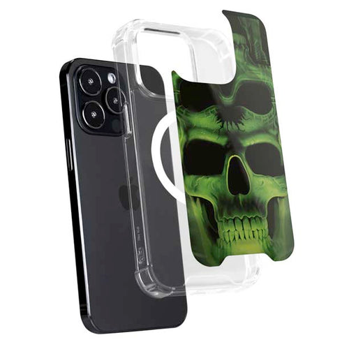 Liquid Blue Green Skulls iPhone 16 Pro MagSafe Case